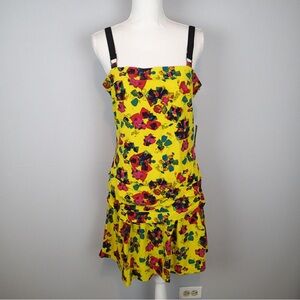 Floral Stretchy dress with Murano Crystals embellishments.